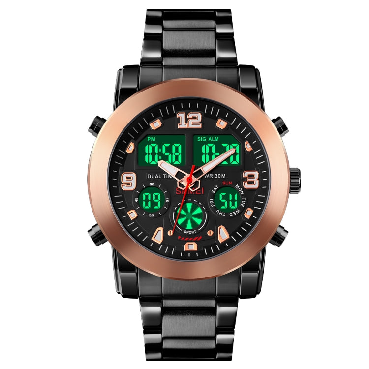 skmei-1642-three-time-display-luminous-electronic-watch-support-alarm-clockrose-gold