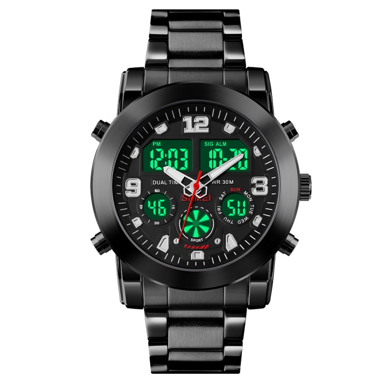 skmei-1642-three-time-display-luminous-electronic-watch-support-alarm-clockblack