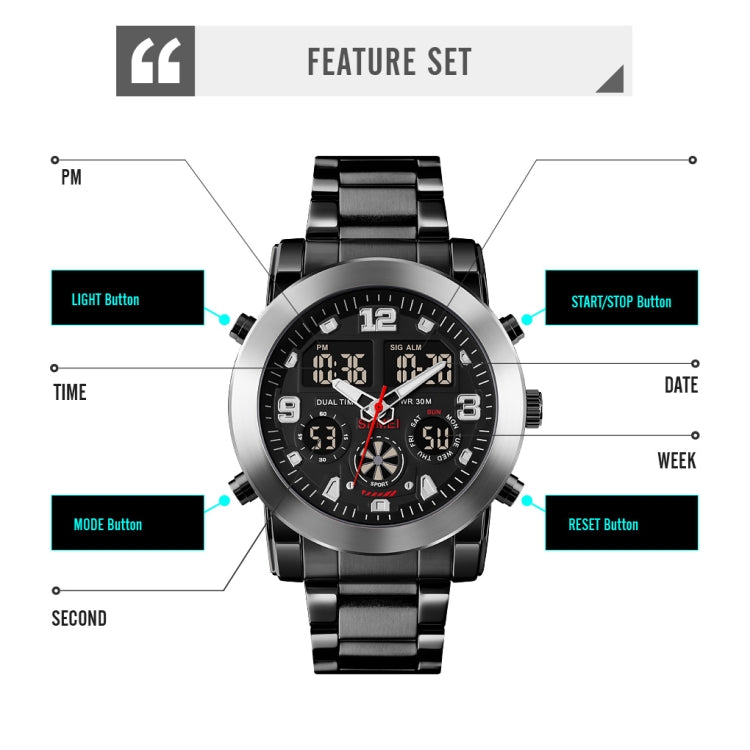 skmei-1642-three-time-display-luminous-electronic-watch-support-alarm-clockrose-gold