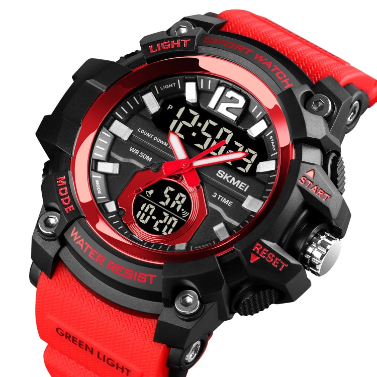 skmei-1725-three-time-led-digital-display-timing-luminous-electronic-watchred