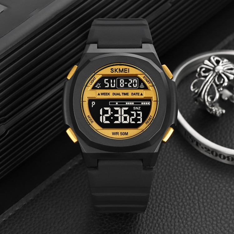 skmei-1821-stainless-steel-buckle-silicone-strap-electronic-watchkhaki
