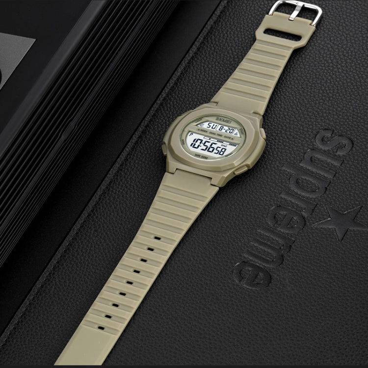 skmei-1821-stainless-steel-buckle-silicone-strap-electronic-watcharmy-green