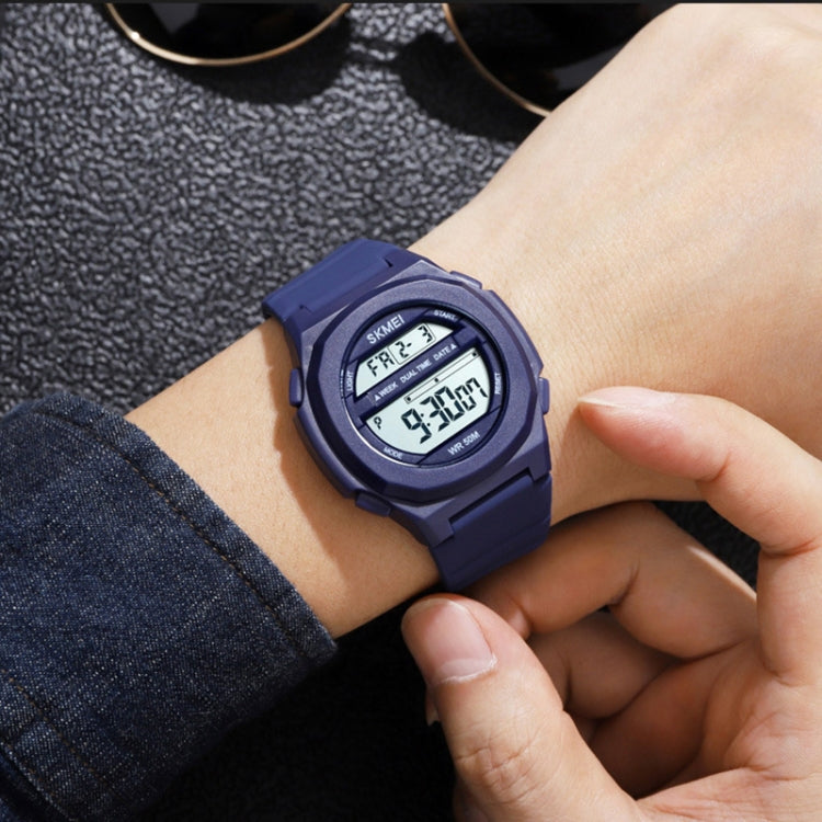 skmei-1821-stainless-steel-buckle-silicone-strap-electronic-watchkhaki