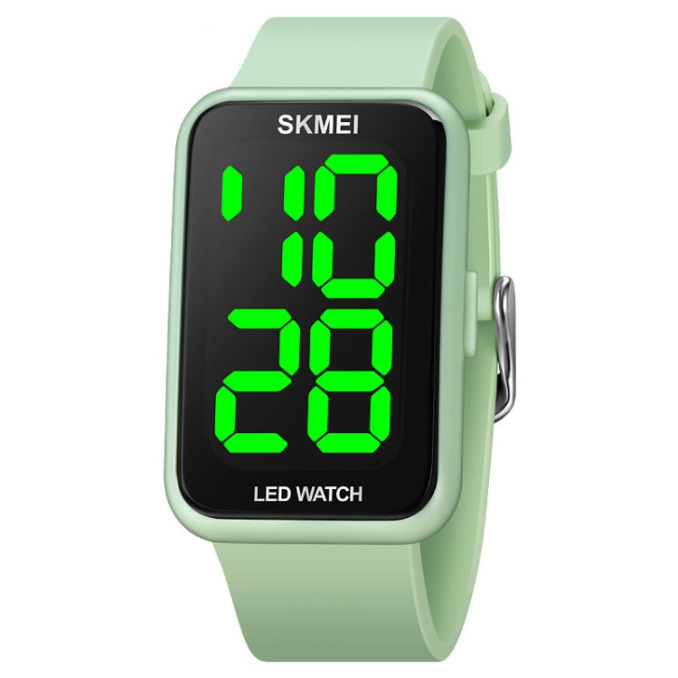 skmei-1873-pu-strap-waterproof-led-electronic-watchlight-green