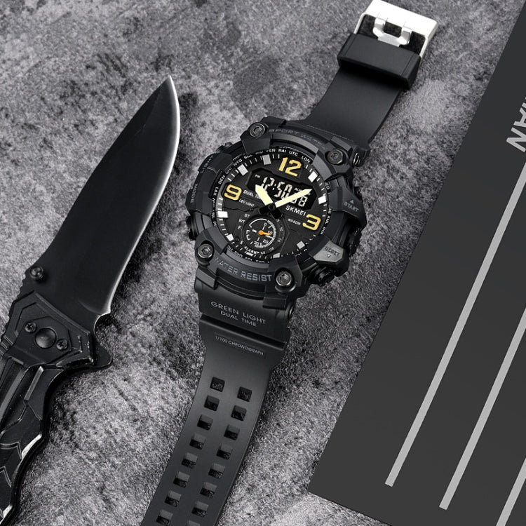 skmei-1965-stainless-steel-buckle-pu-strap-waterproof-electronic-watcharmy-green