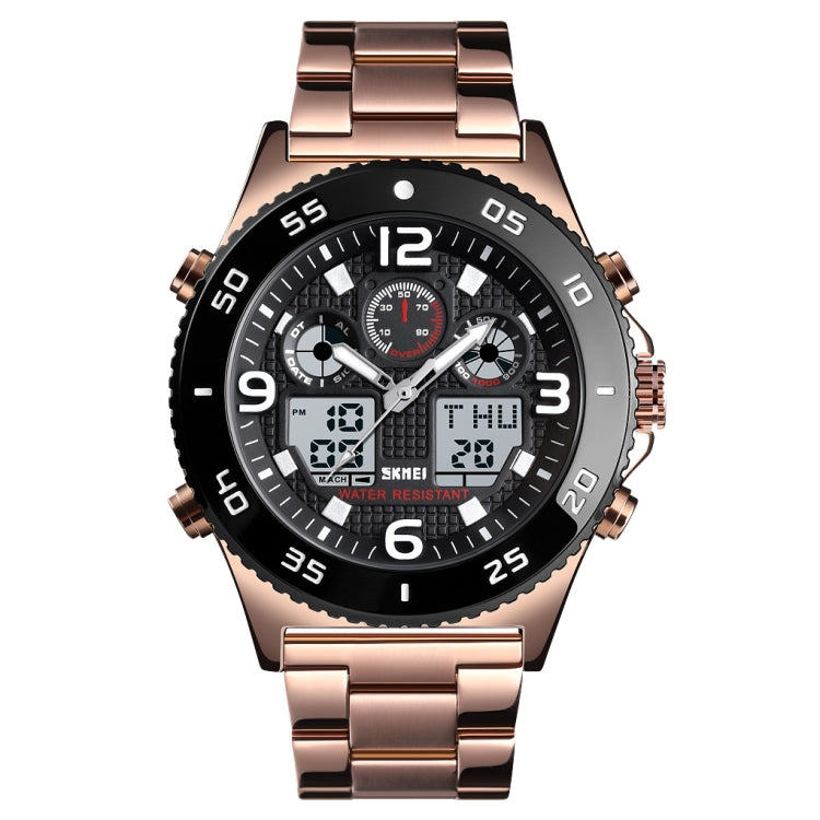 skmei-1538-multi-function-time-large-dial-steel-belt-men-casual-sports-electronic-watchrose-gold-steel-belt