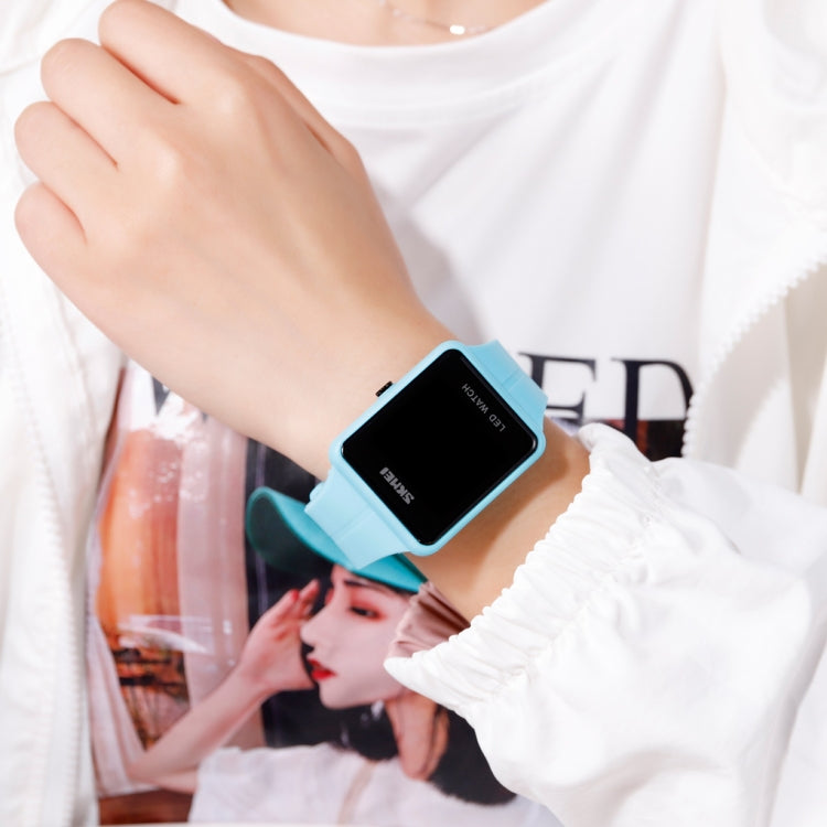 skmei-1541-fashion-led-watch-square-couple-model-waterproof-electronic-watch-silicone-watchblue