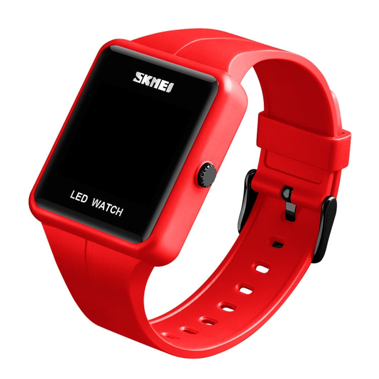 skmei-1541-fashion-led-watch-square-couple-model-waterproof-electronic-watch-silicone-watchred