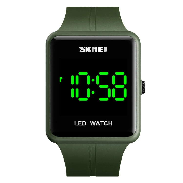 skmei-1541-fashion-led-watch-square-couple-model-waterproof-electronic-watch-silicone-watchgreen
