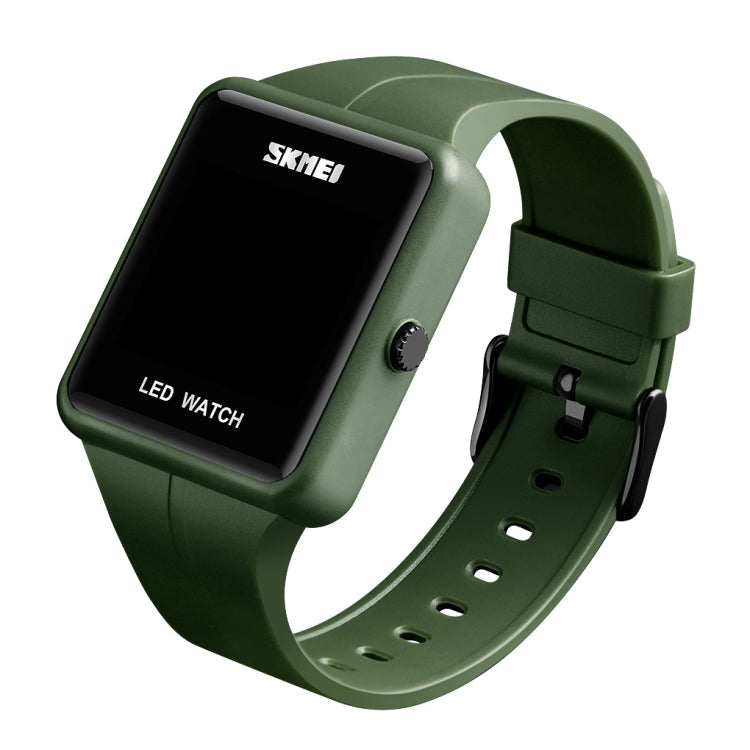 skmei-1541-fashion-led-watch-square-couple-model-waterproof-electronic-watch-silicone-watchgreen