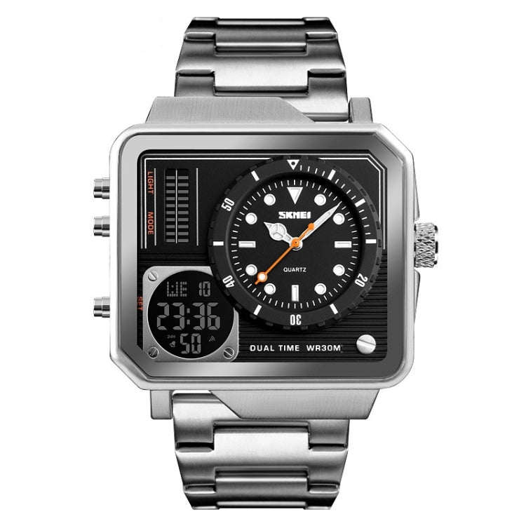 skmei-1392-multi-function-outdoor-sports-watch-business-double-display-waterproof-electronic-watchsilver