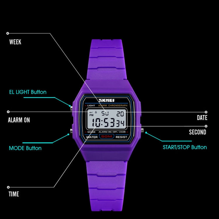 SKMEI 1460 Children Luminous Multifunctional Waterproof Thin Sports Watch(Black)