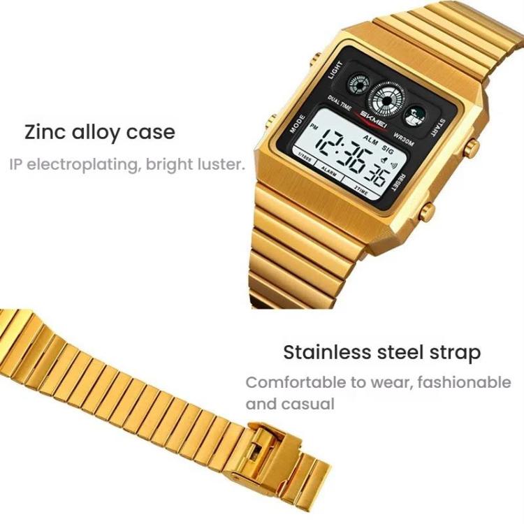 skmei-2450-men-business-multifunctional-watch-casual-waterproof-square-electronic-watchgold