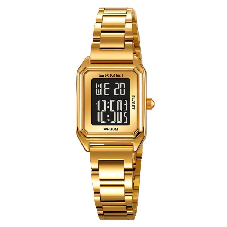 skmei-2493-small-women-electronic-watch-square-steel-strap-watch-style-gold-case-black