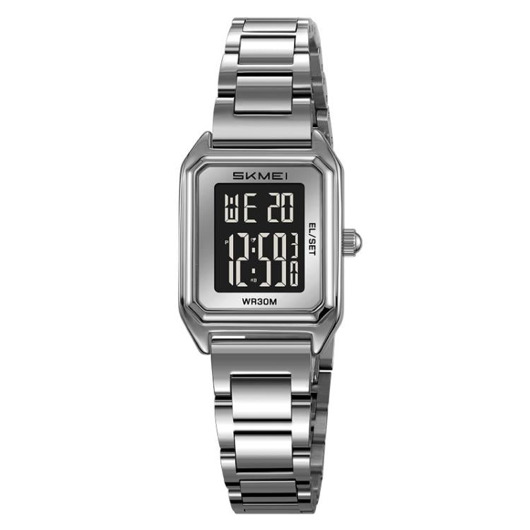 skmei-2493-small-women-electronic-watch-square-steel-strap-watch-style-silver-case-black