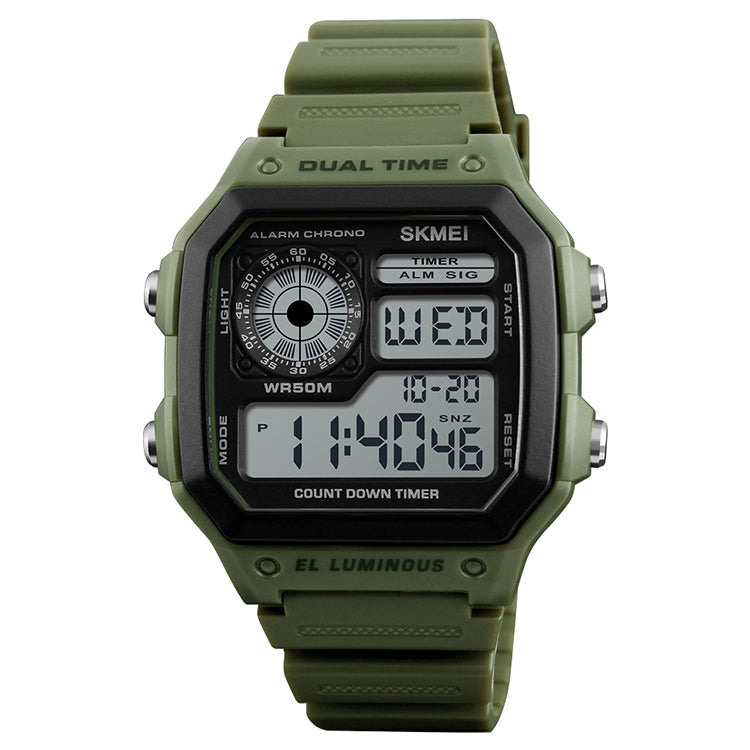 skmei-1299-multifunctional-outdoor-sports-noctilucent-waterproof-digital-display-wrist-watch-army-green