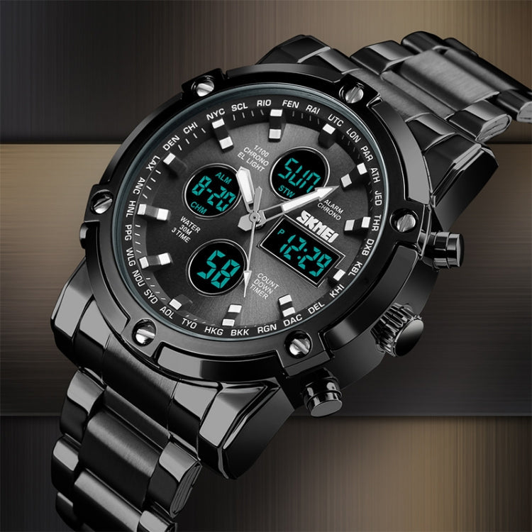 skmei-1389-multifunctional-men-business-digital-watch-30m-waterproof-large-dial-wrist-watch-with-stainless-steel-watchband-blue