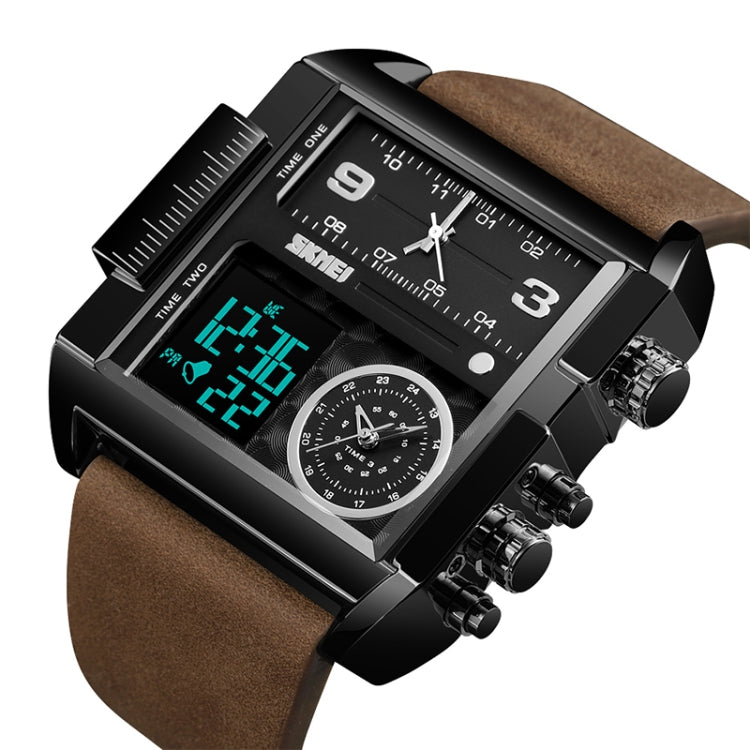 skmei-1391-multifunctional-men-business-digital-watch-30m-waterproof-square-dial-wrist-watch-with-leather-watchbandblack-coffee