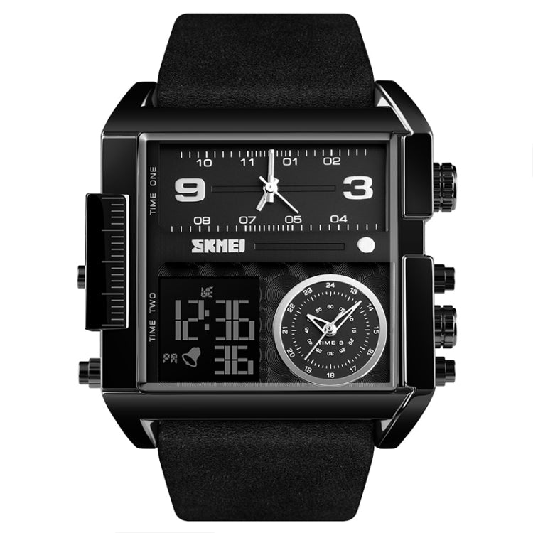 skmei-1391-multifunctional-men-business-digital-watch-30m-waterproof-square-dial-wrist-watch-with-leather-watchbandblack