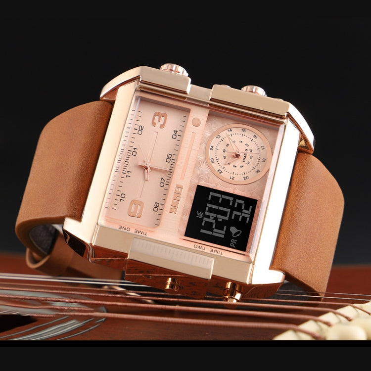 skmei-1391-multifunctional-men-business-digital-watch-30m-waterproof-square-dial-wrist-watch-with-leather-watchbandbrown